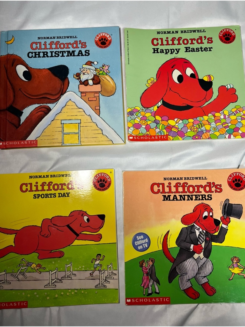 Vintage 90s Clifford Big Red Dog Book Lot 5 Norman Bridwell PB/HC EUC